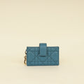 Christian Dior Teal Blue Lady Dior 5-Gusset Card Holder