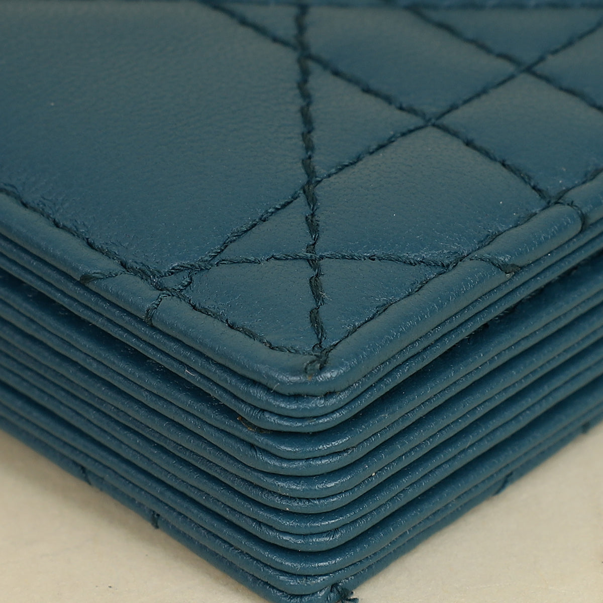 Christian Dior Teal Blue Lady Dior 5-Gusset Card Holder