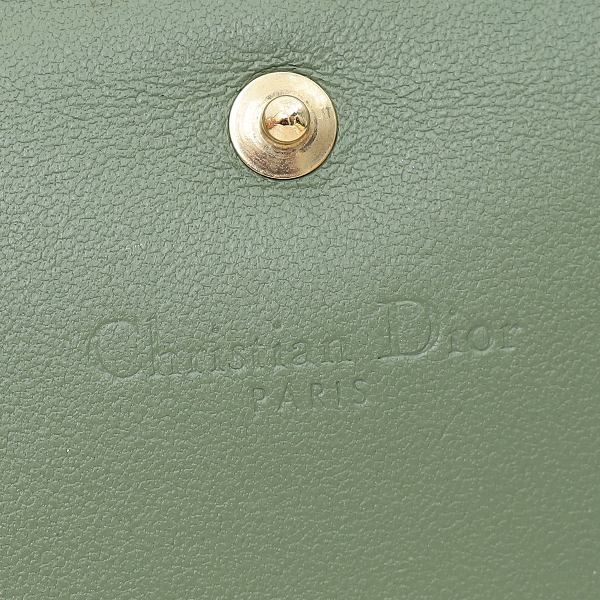 Christian Dior Green Mini Lady Dior Wallet