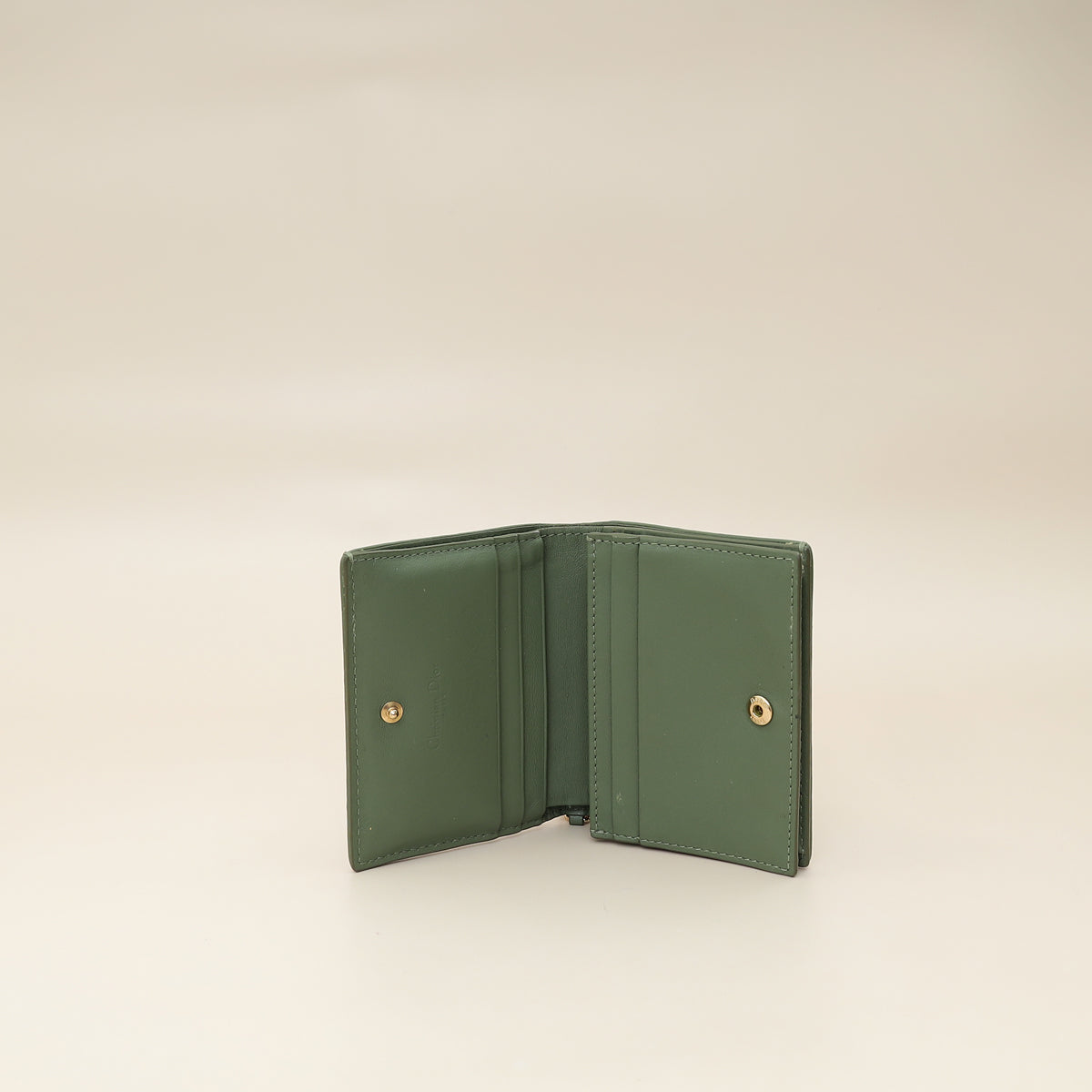 Christian Dior Green Mini Lady Dior Wallet