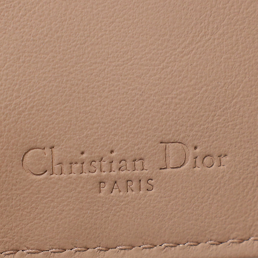 Christian Dior Blush Lady Dior Slim Long Wallet With Strap