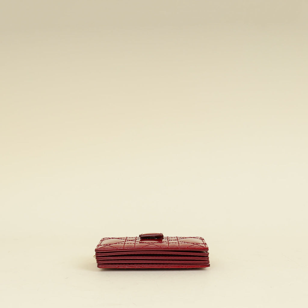 Christian Dior Cherry Red Lady Dior Jasmine Card Holder
