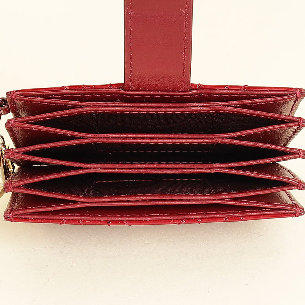 Christian Dior Cherry Red Lady Dior Jasmine Card Holder