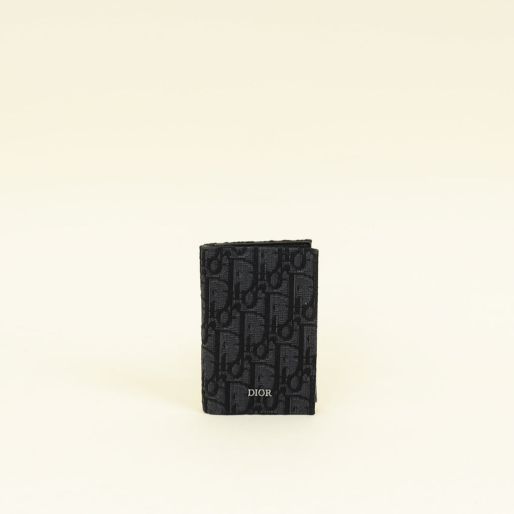 Christian Dior Black Oblique Vertical Wallet