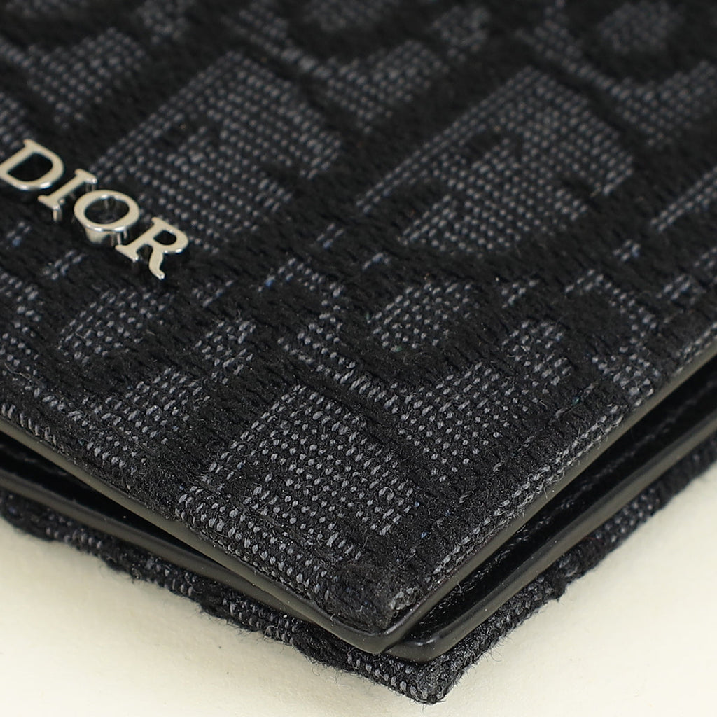 Christian Dior Black Oblique Vertical Wallet