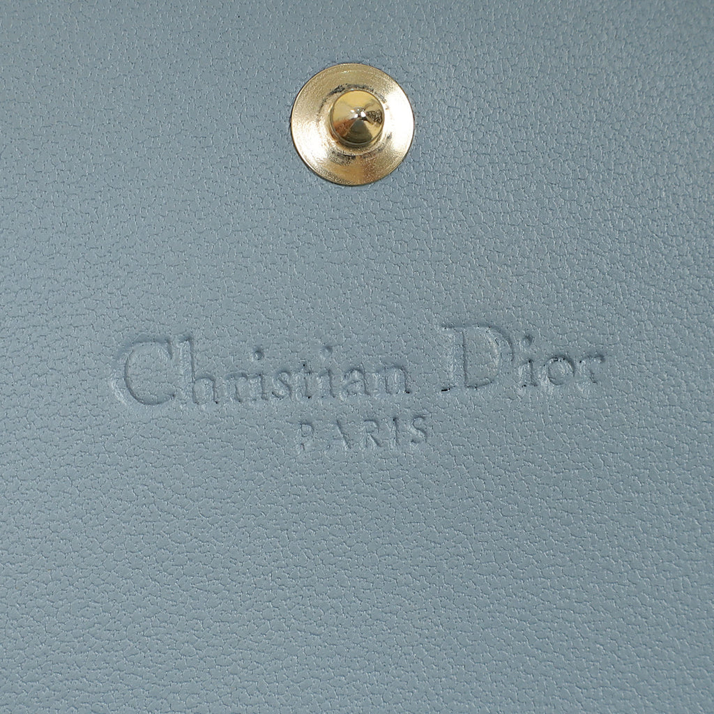 Christian Dior Grey Mini Lady Dior Gardenia Wallet