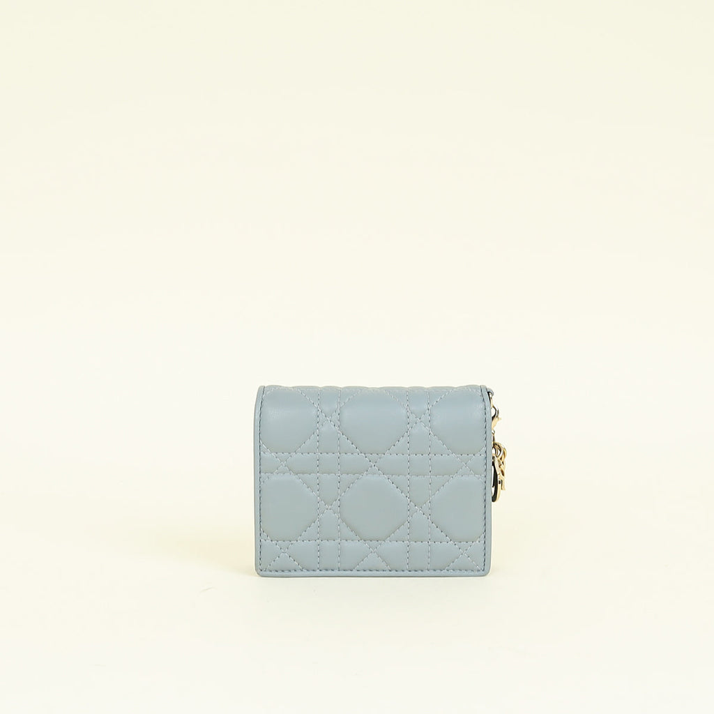 Christian Dior Grey Mini Lady Dior Gardenia Wallet