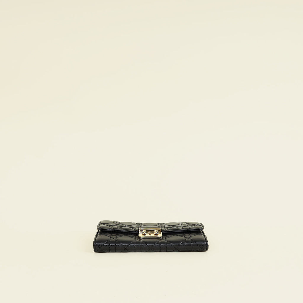 Christian Dior Black New Lock Chain Wallet