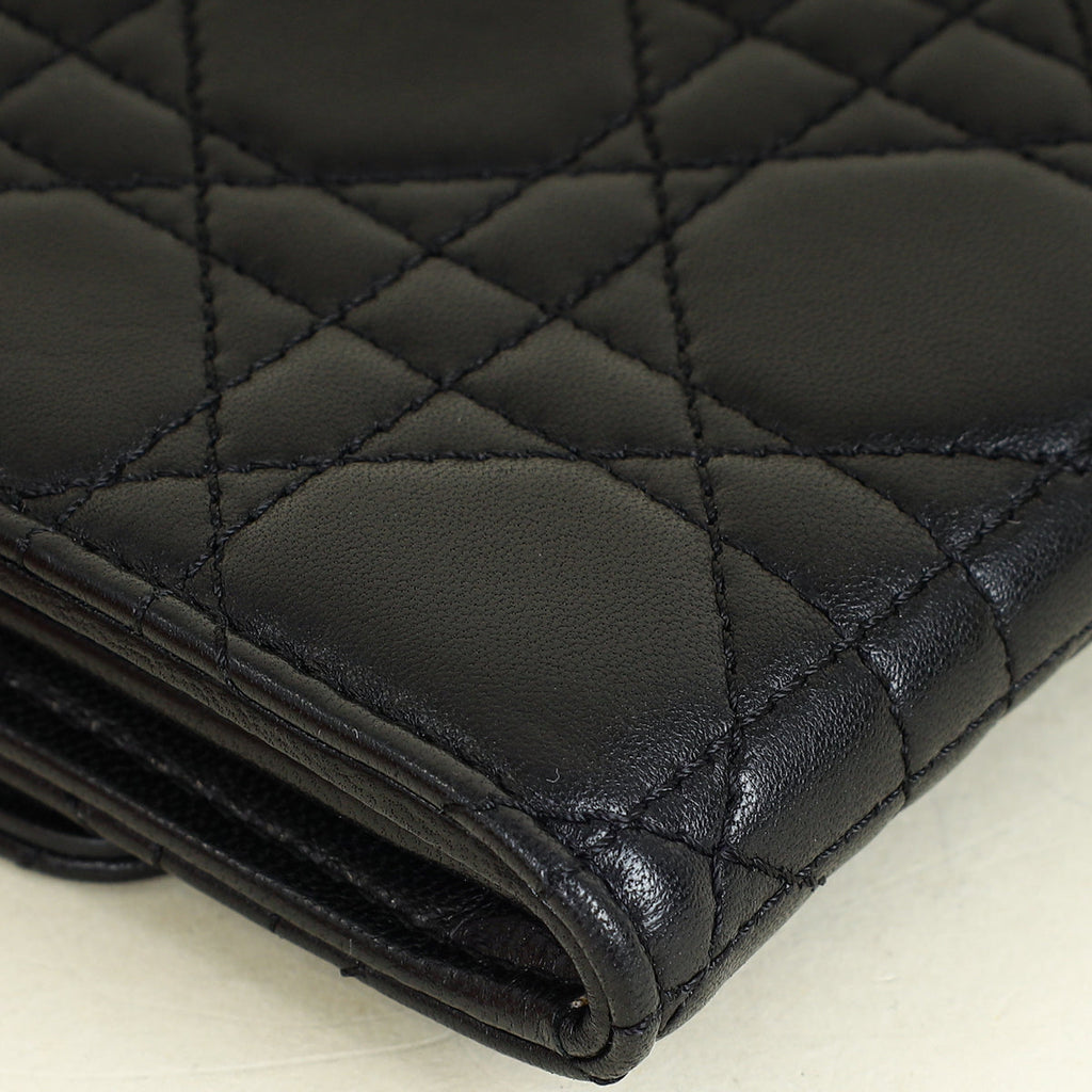 Christian Dior Black New Lock Chain Wallet