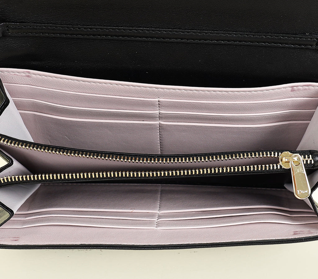 Christian Dior Black New Lock Chain Wallet
