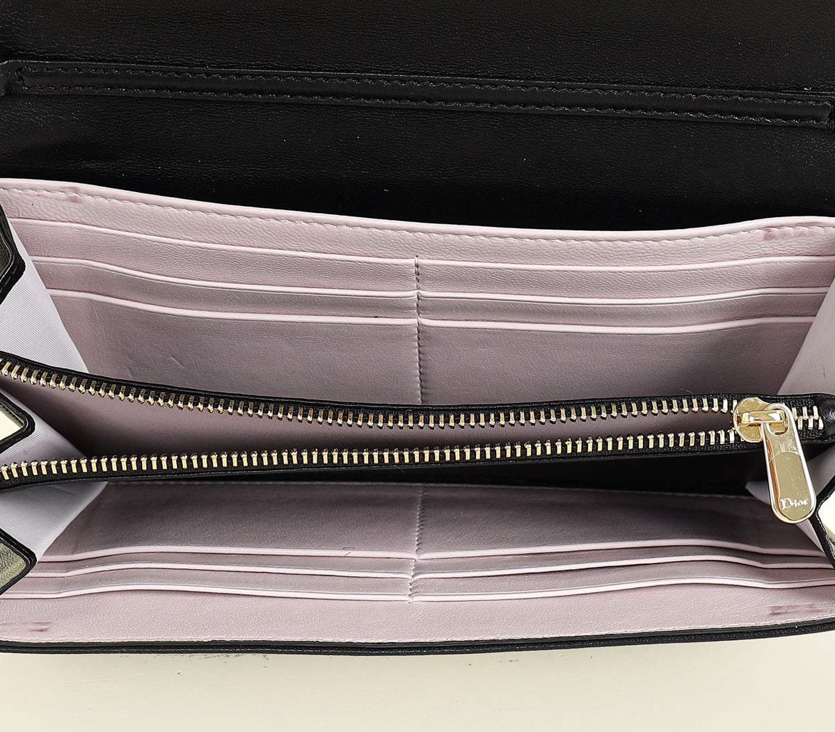 Christian Dior Black New Lock Chain Wallet