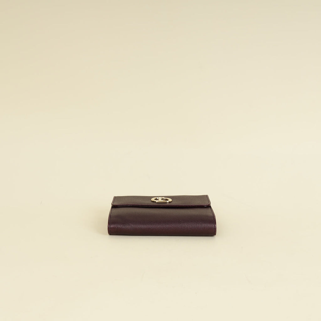 Christian Dior Dark Violet CD Leather Wallet