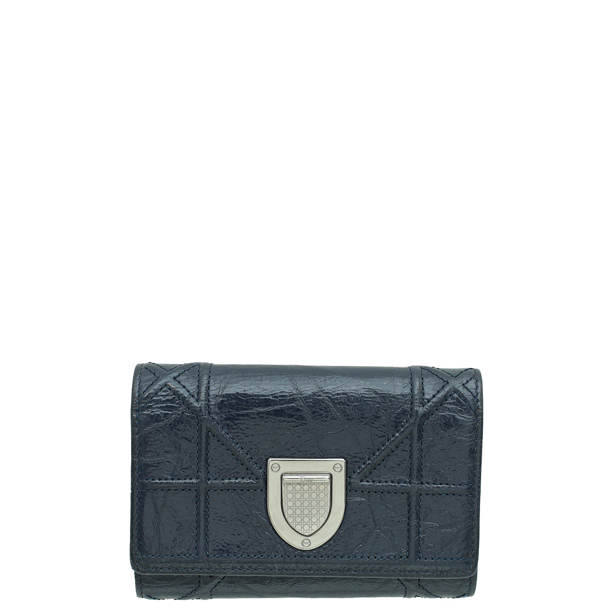 Christian Dior Indigo Blue Diorama Trifold Wallet