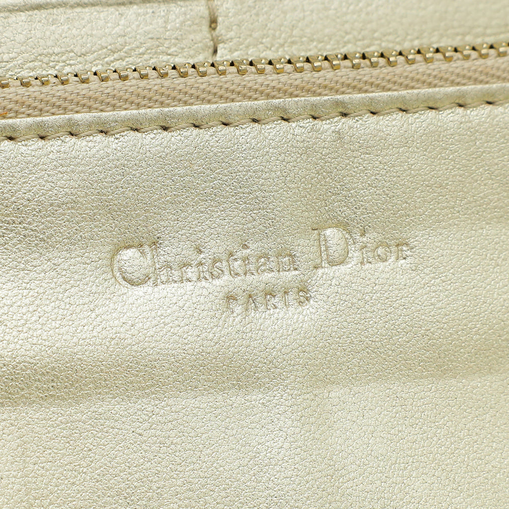 Christian Dior Gold Diorissimo Zip Around Organizer Wallet