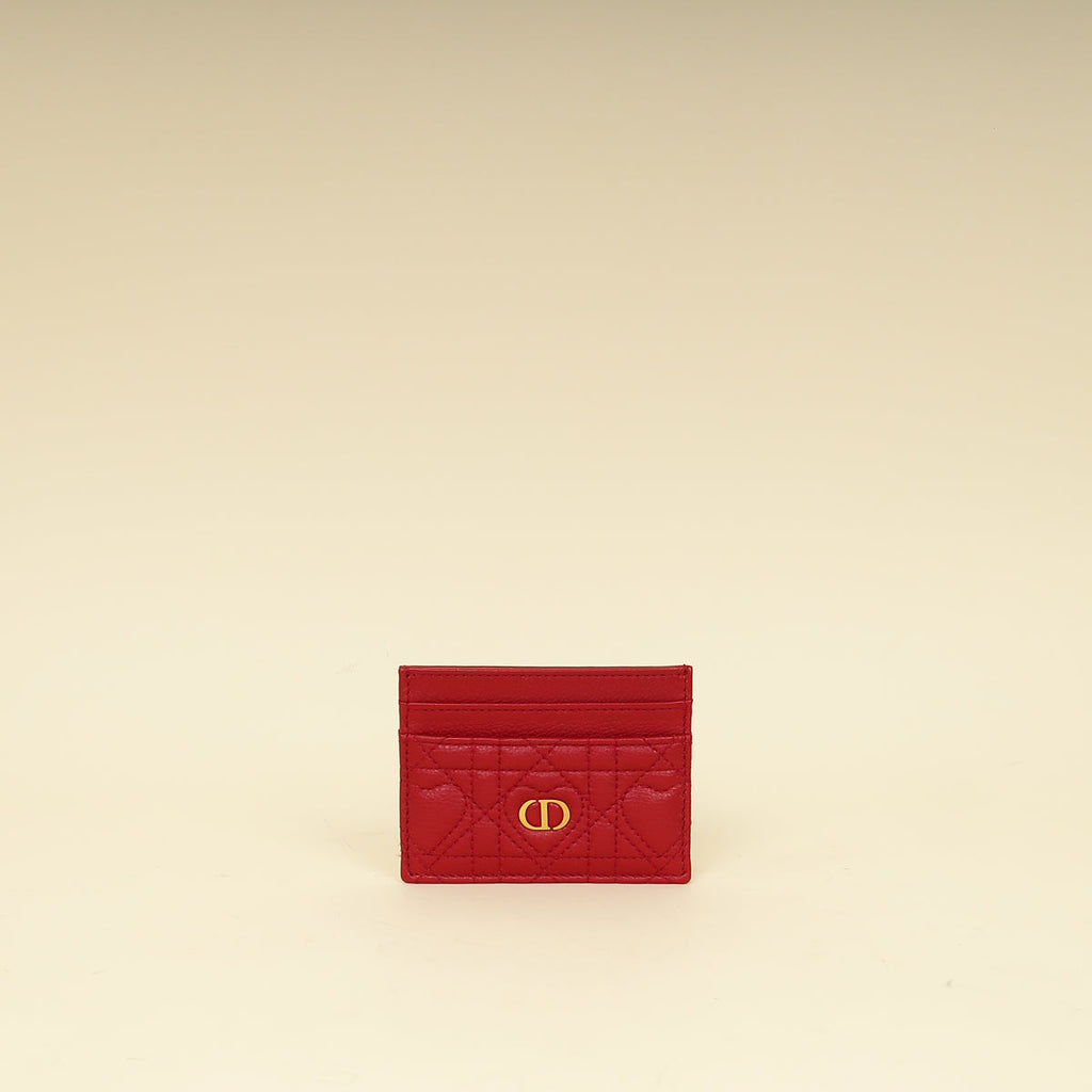 Christian Dior Red Dioramour Dior Caro Freesia Card Holder