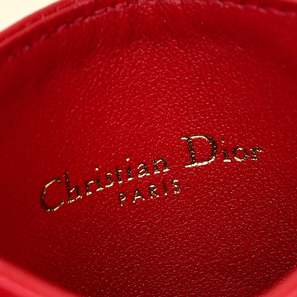 Christian Dior Red Dioramour Dior Caro Freesia Card Holder