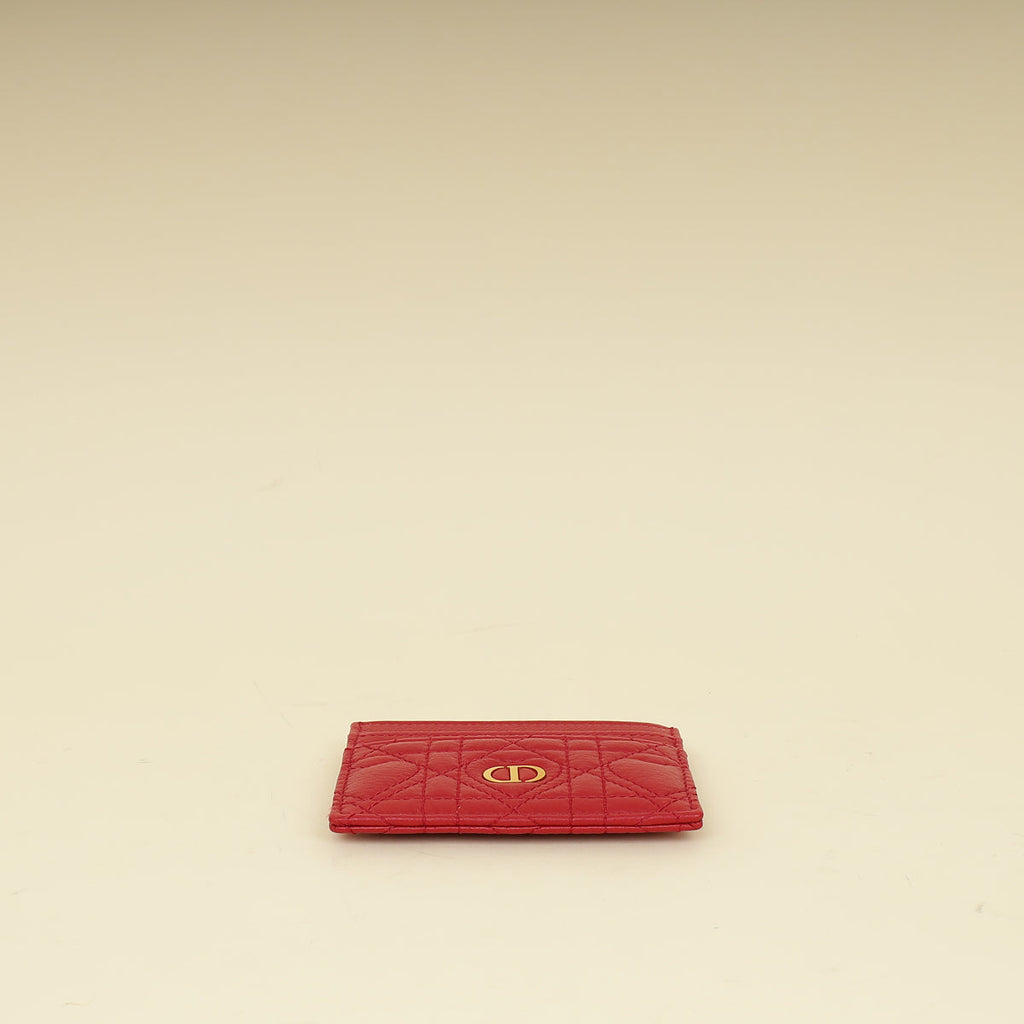 Christian Dior Red Dioramour Dior Caro Freesia Card Holder