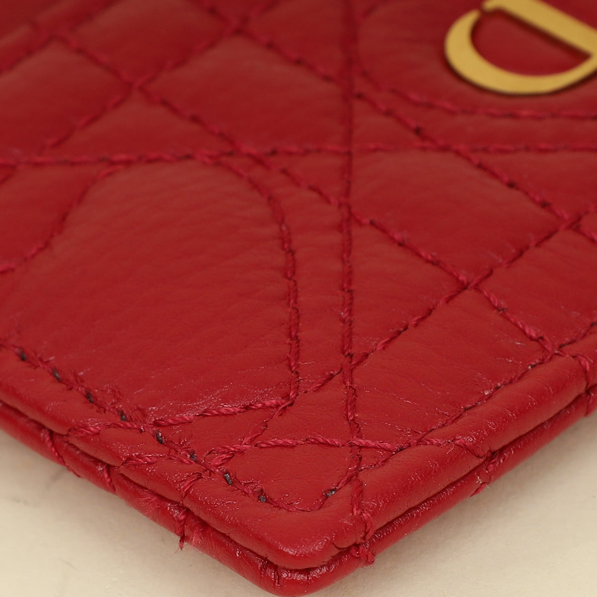 Christian Dior Red Dioramour Dior Caro Freesia Card Holder