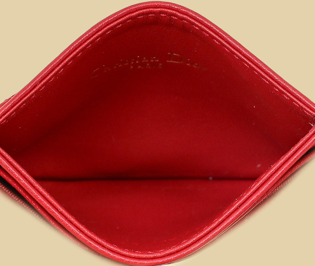 Christian Dior Red Dioramour Dior Caro Freesia Card Holder