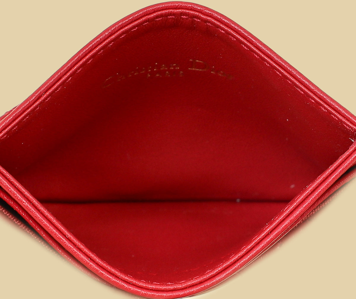 Christian Dior Red Dioramour Dior Caro Freesia Card Holder