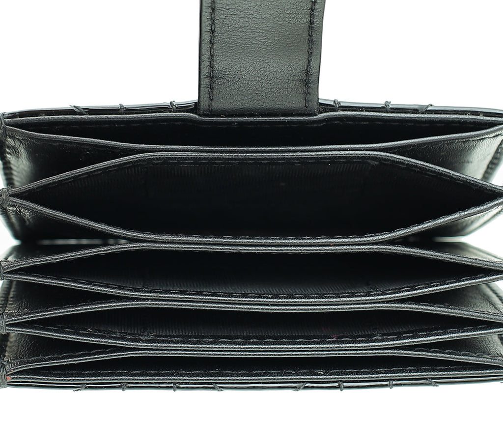 Christian Dior Black Lady Dior 5 Gusset Card Holder