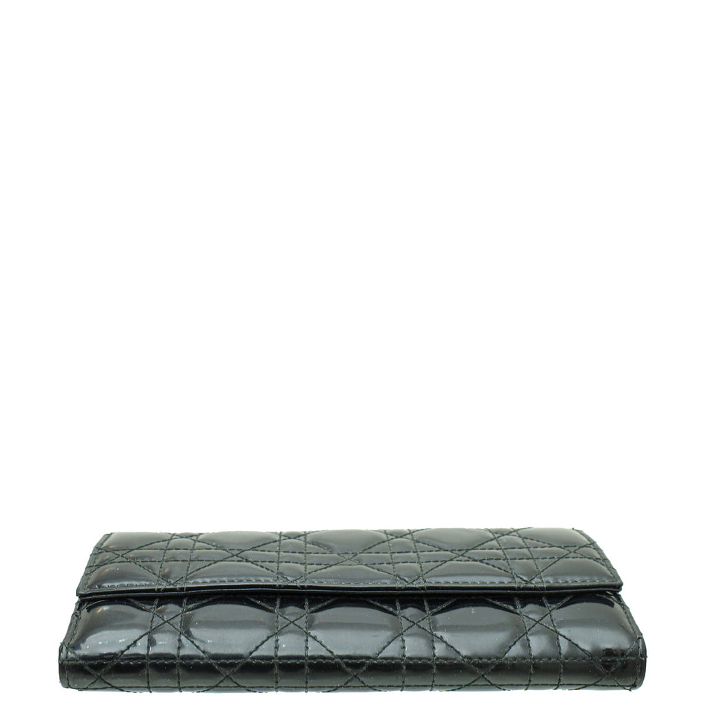 Christian Dior Black Lady Dior Chain Wallet