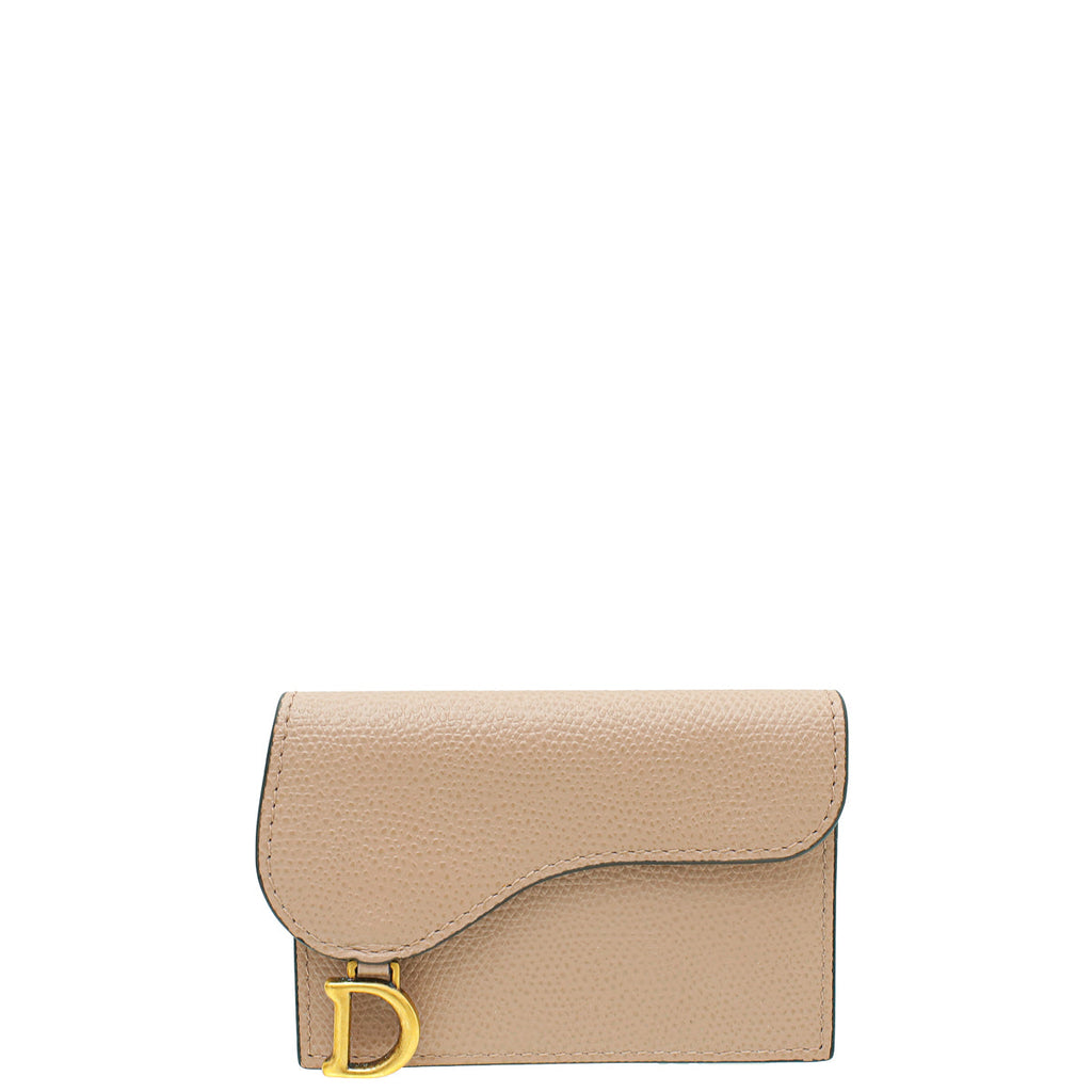 Christian Dior Rose Des Vents Saddle Flap Card Holder