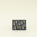 Christian Dior Navy Blue Oblique 30 Montaigne Freesia Card Holder