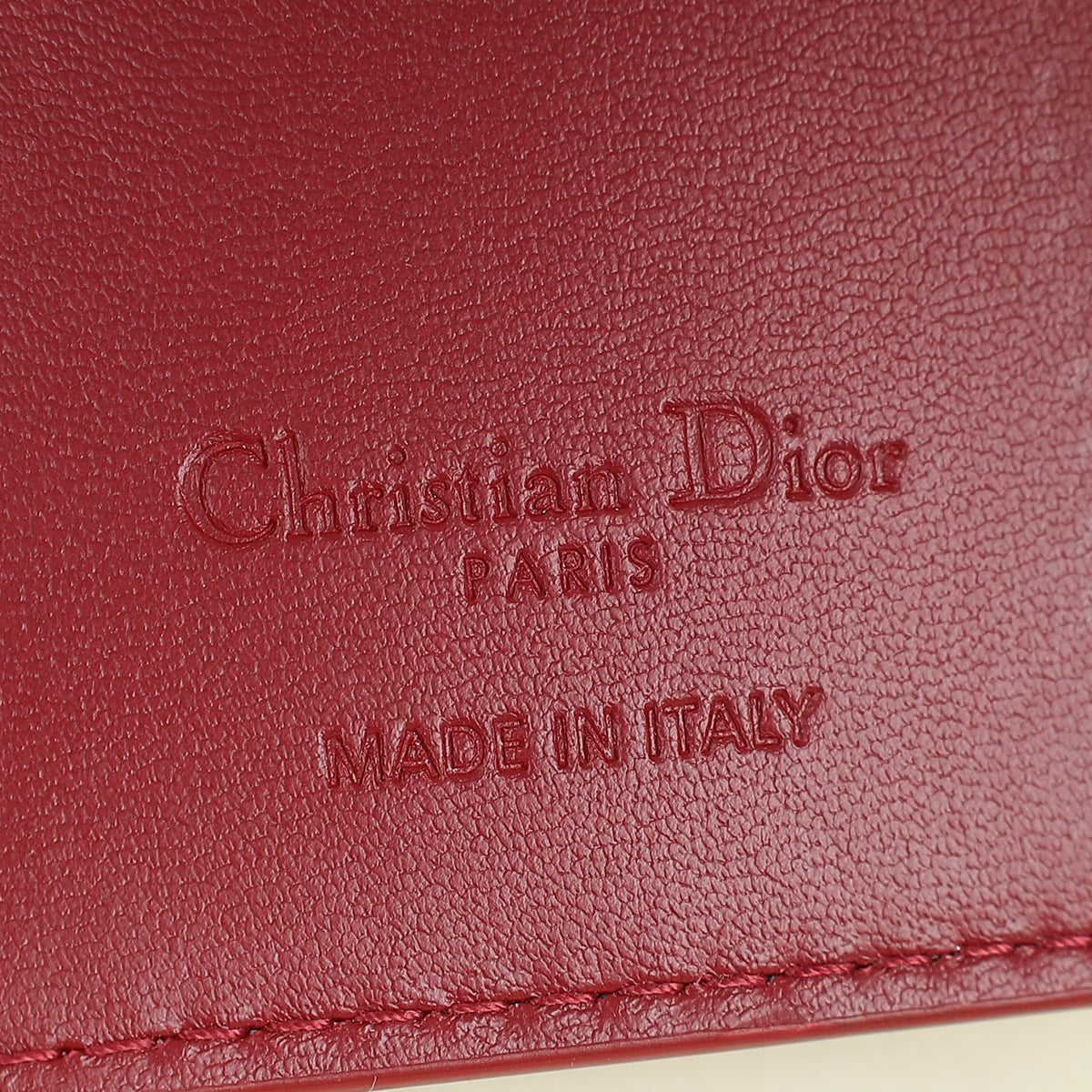 Christian Dior Cherry Red Lady Dior Bloom Card Holder