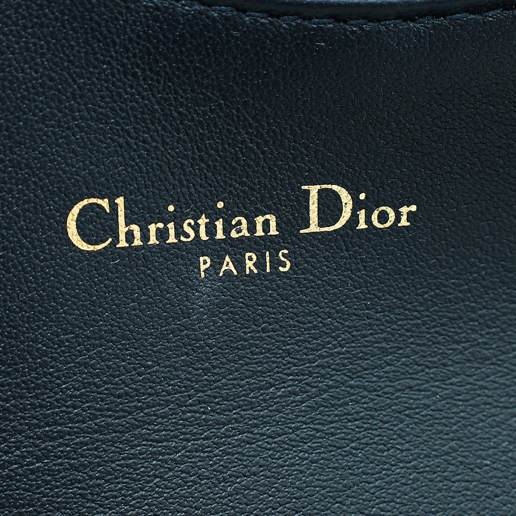 Christian Dior Blue Oblique Saddle Flap Card Holder