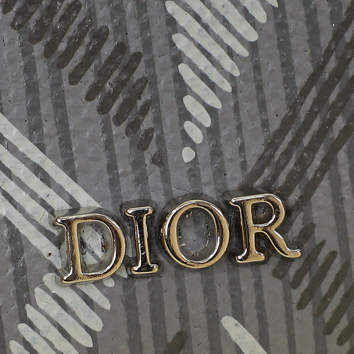 Christian Dior Gray CD Diamond Card Holder on Lanyard