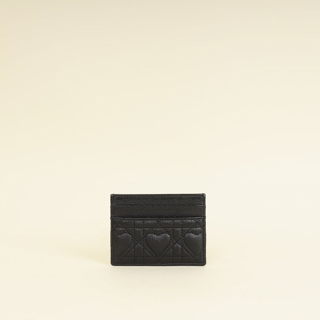 Christian Dior Black Dioramour Dior Caro Freesia Card Holder