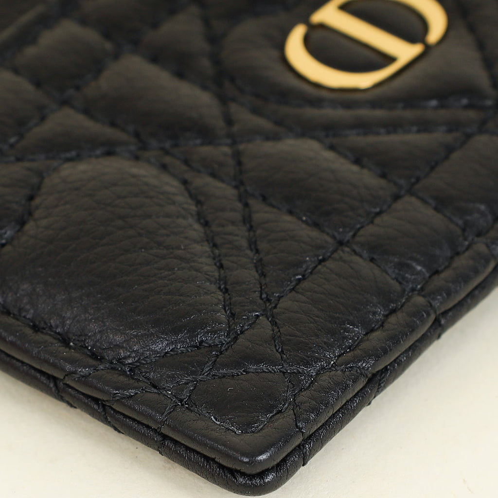 Christian Dior Black Dioramour Dior Caro Freesia Card Holder