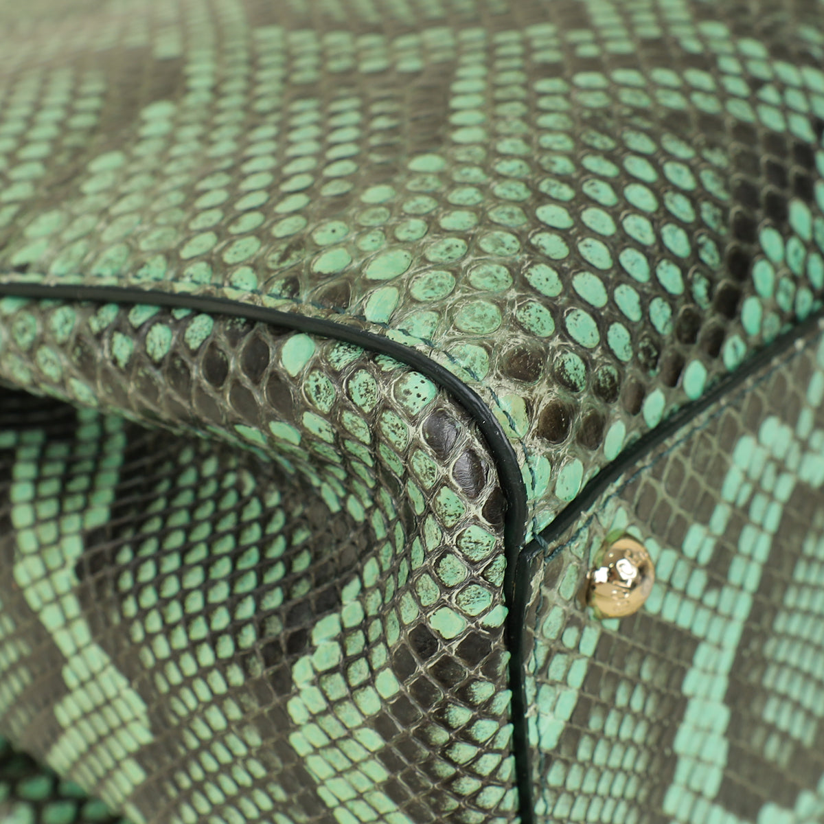 Dolce & Gabbana Green Python Sicily Shopper Medium Bag