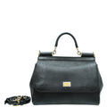 Dolce & Gabbana Black Iguana Print Sicily Medium Bag