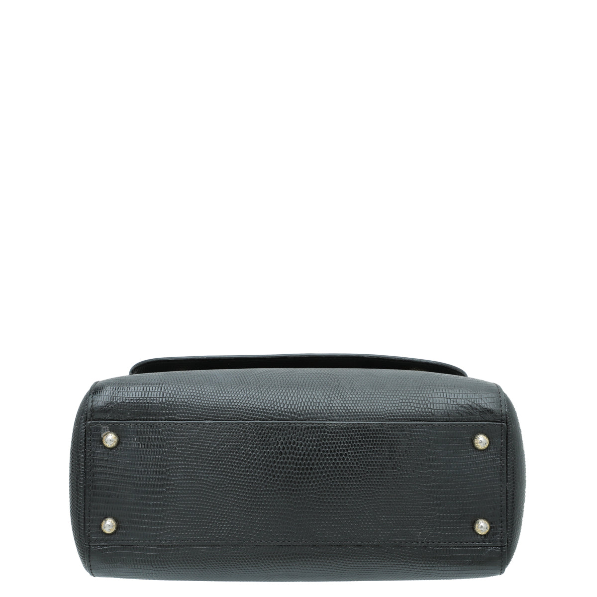Dolce & Gabbana Black Iguana Print Sicily Medium Bag