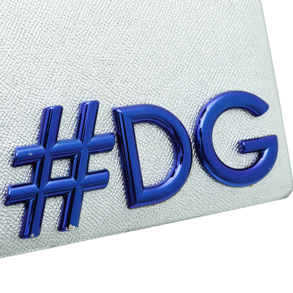 Dolce & Gabbana Metallic Silver DG Girls Hashtag Logo Metallic Chain Flap Bag