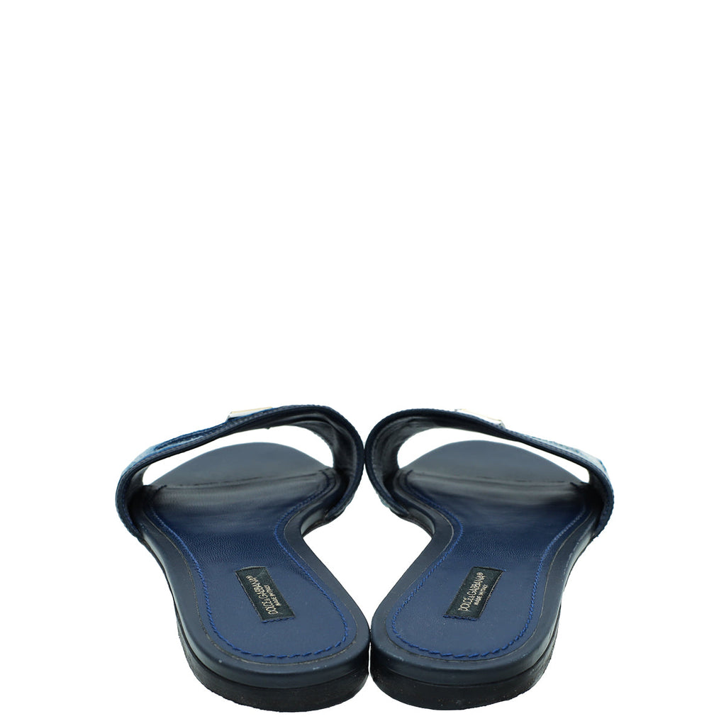 Dolce & Gabbana Blue Denim Flat Sandal 39.5
