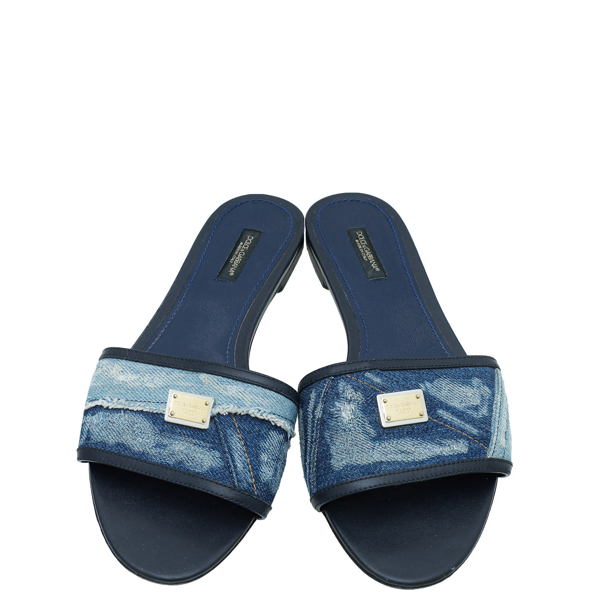 Dolce & Gabbana Blue Denim Flat Sandal 39.5