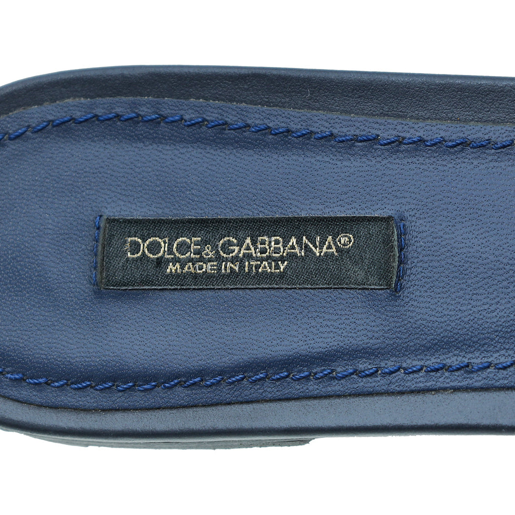 Dolce & Gabbana Blue Denim Flat Sandal 39.5