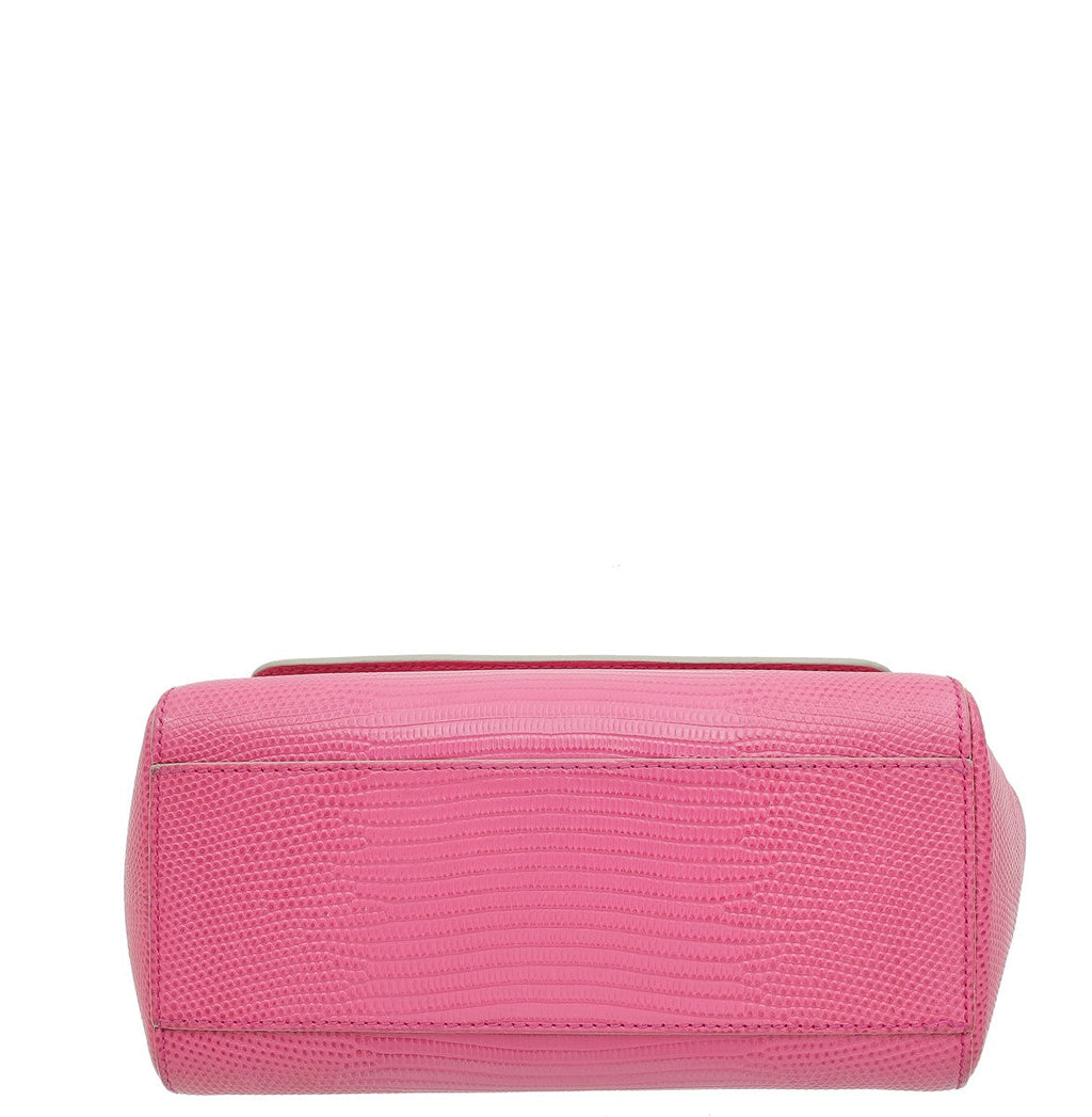 Dolce & Gabbana Pink Iguana Print Crystal Sicily Small Bag