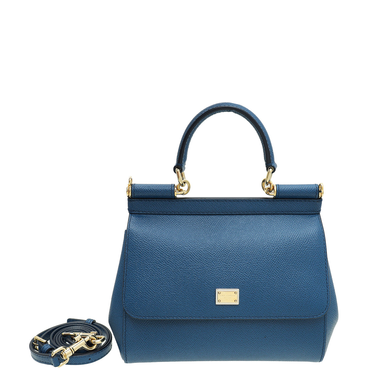 Dolce & Gabbana Blue Dauphine Small Sicily Bag