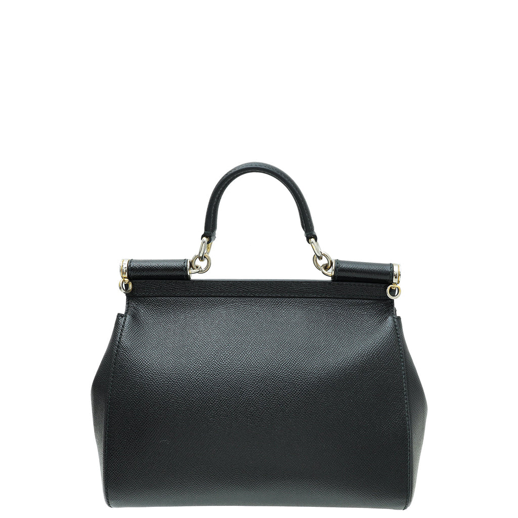 Dolce & Gabbana Black Dauphine Sicily Medium Bag