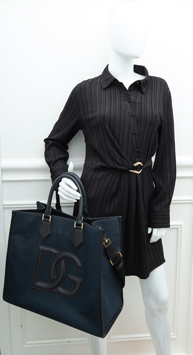 Dolce & Gabbana Bicolor Shopper Bag with Nappa Details