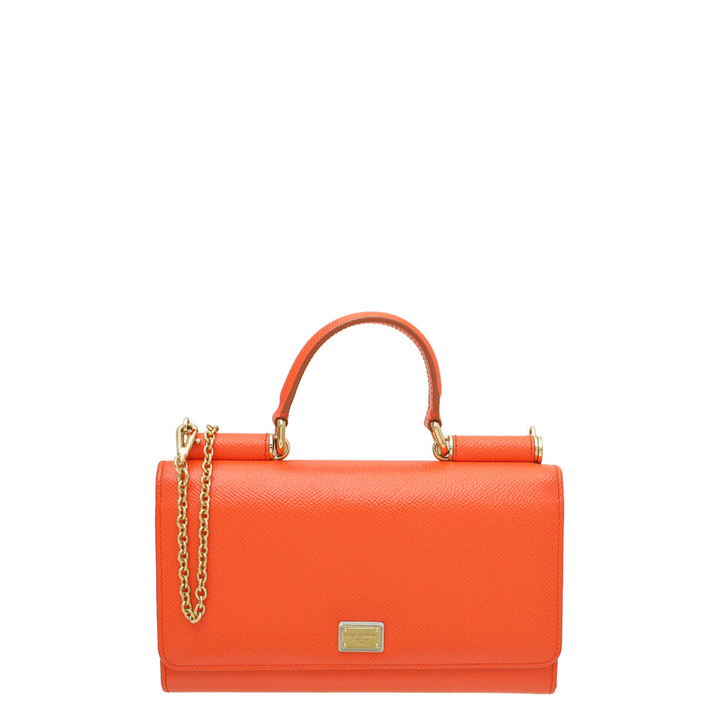 Dolce & Gabbana Orange Dauphine Sicily Wallet On Chain
