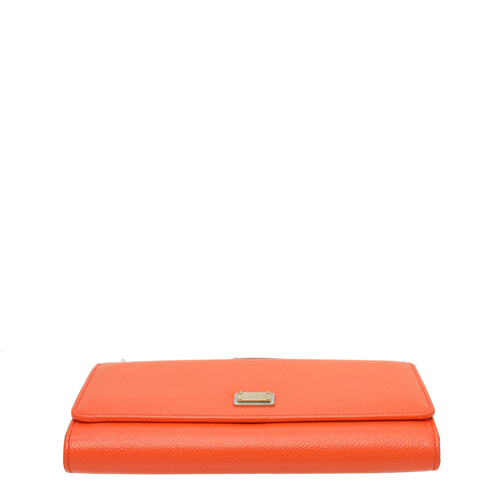 Dolce & Gabbana Orange Dauphine Sicily Wallet On Chain