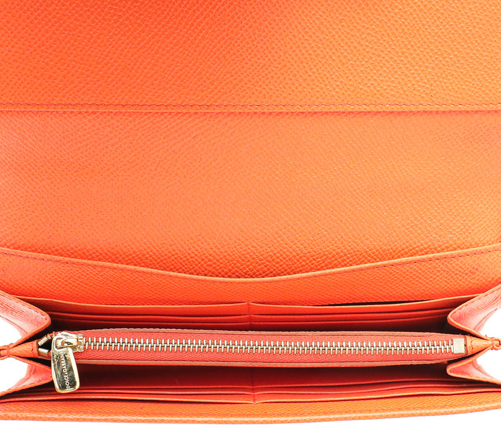 Dolce & Gabbana Orange Dauphine Sicily Wallet On Chain