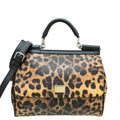 Dolce & Gabbana Brown Leopard Print Scilly Large Bag