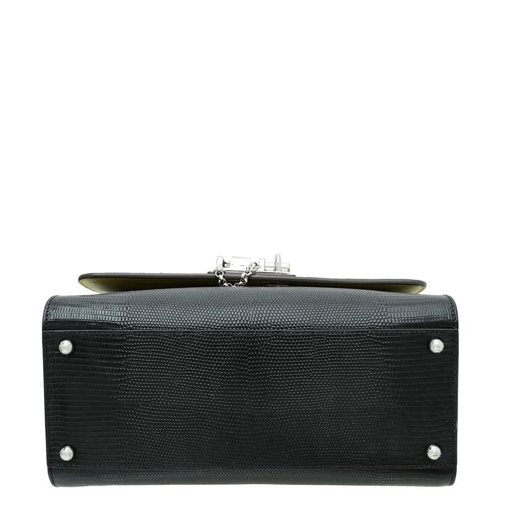 Dolce & Gabbana Bicolor Python Lizard Miss Monica Print Flap Bag