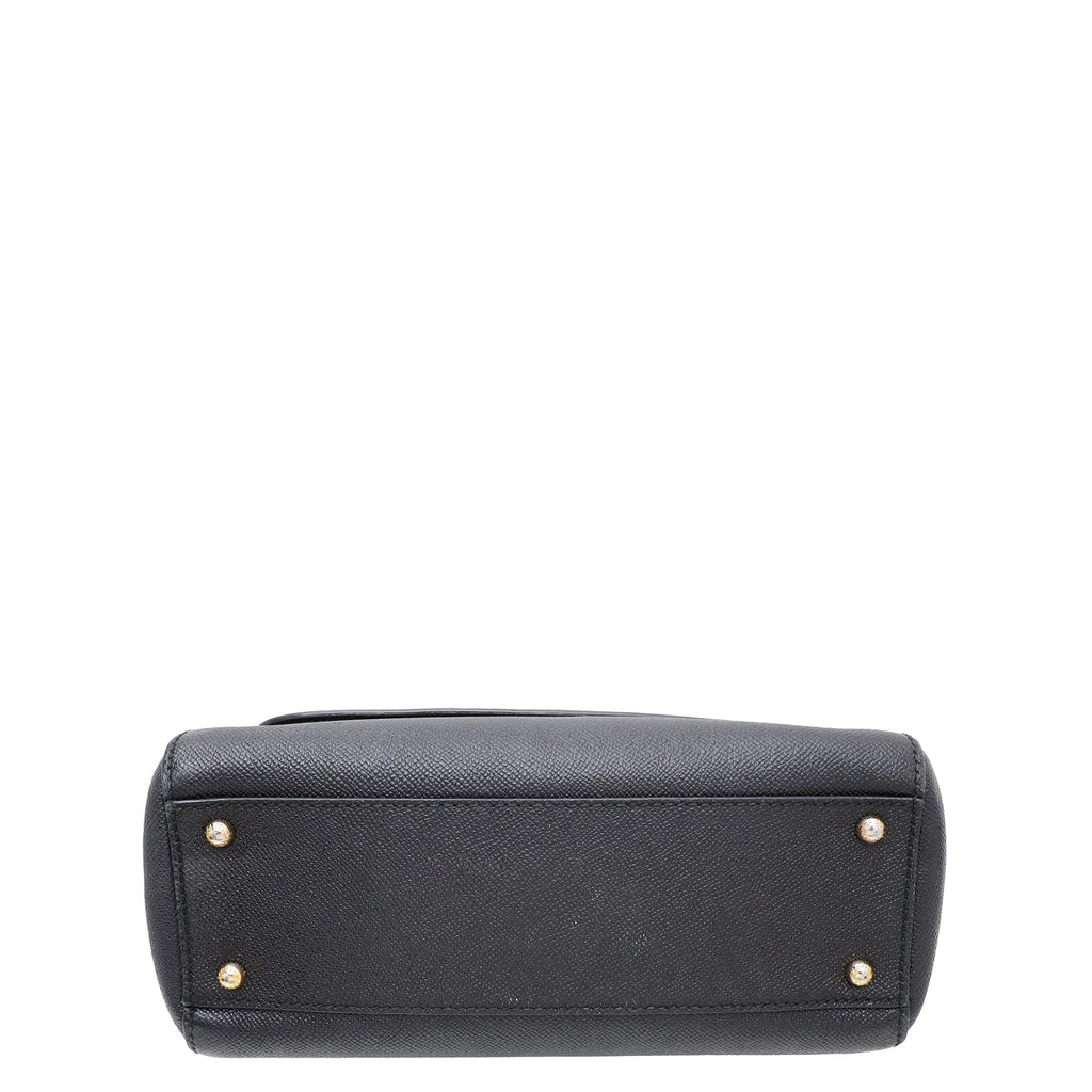Dolce & Gabbana Black Dauphine Sicily Medium Bag